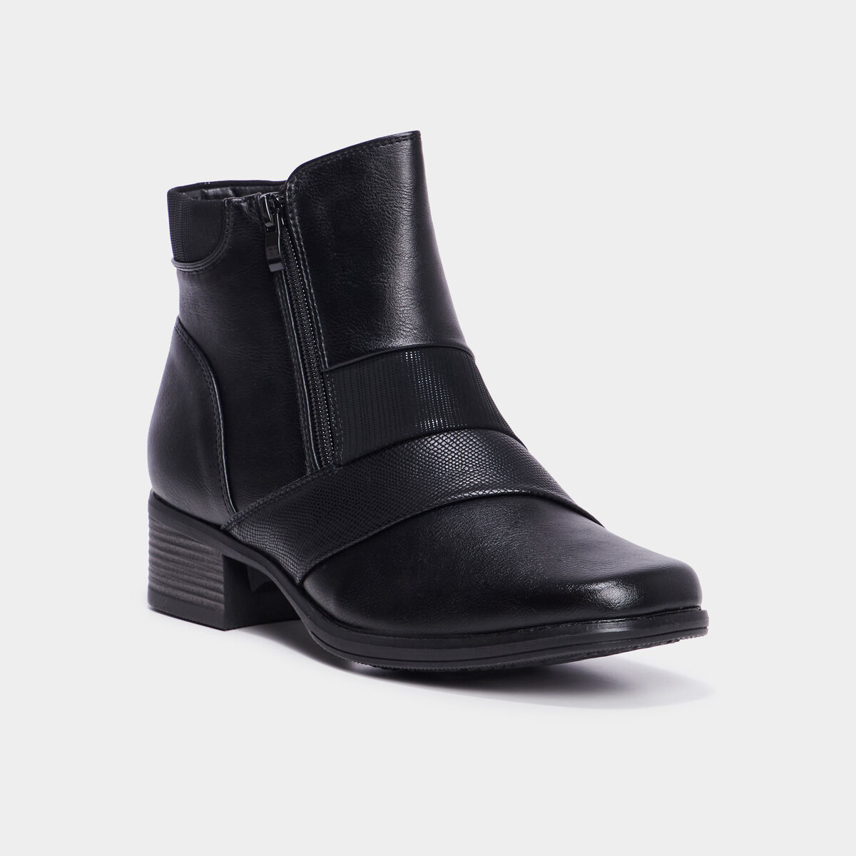 Bottines à talons fermeture zippée noir femme