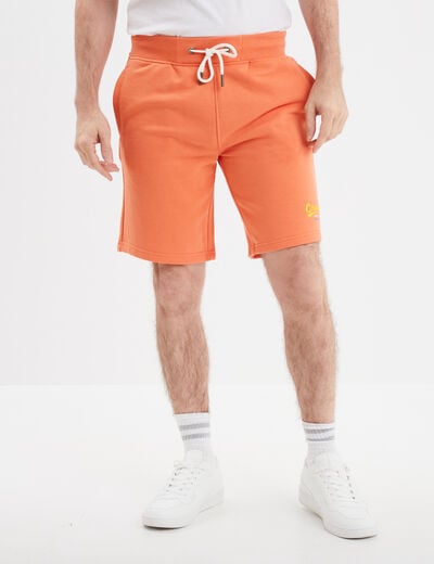Short de jogging droit à coulisse orange homme