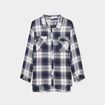 Chemise fluide manches longues bleu marine femme grande taille