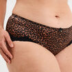Shorty effet satin avec dentelle marron femme grande taille