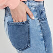 Jeans straight 7/8ème denim bleach femme