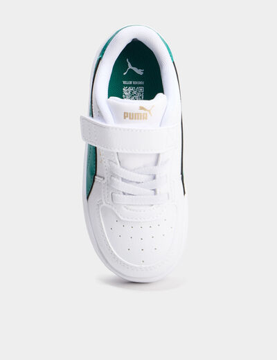 Tennis basses à scratchs Puma vert garçon