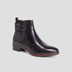 Bottines en cuir noir femme