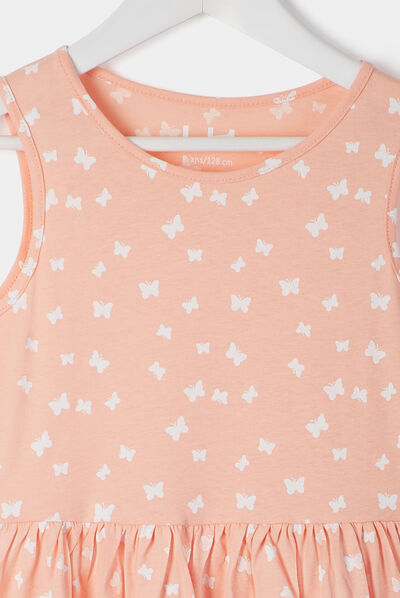 Robe évasée sans manches orange clair fille