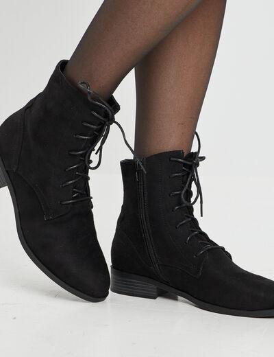 Bottines à lacets noir femme