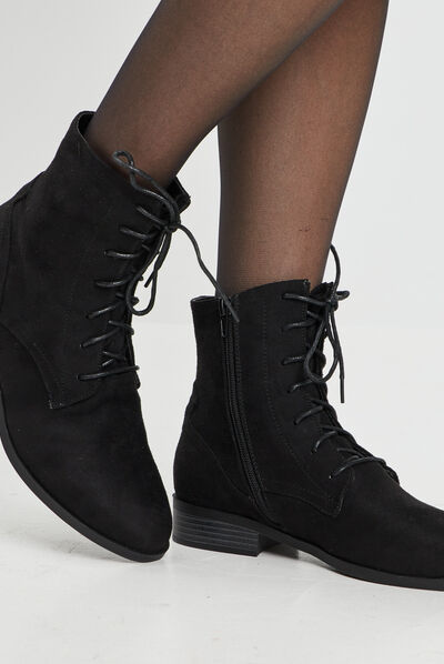 Bottines à lacets noir femme