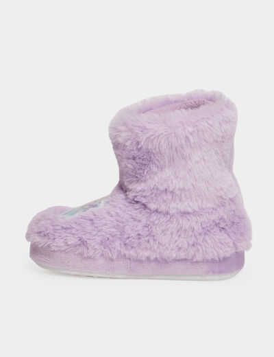 Chaussons bottines Reine des neiges mauve fille