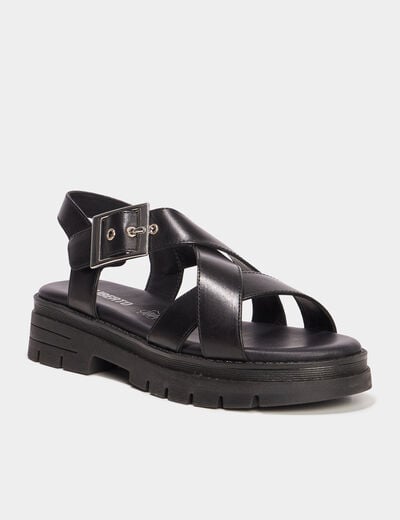 Sandales en cuir Liberto noir femme