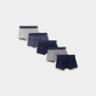 Lot 5 boxers coton majoritaire bleu marine gar&ccedil;on