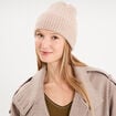 Bonnet tricot&eacute; torsades beige femme
