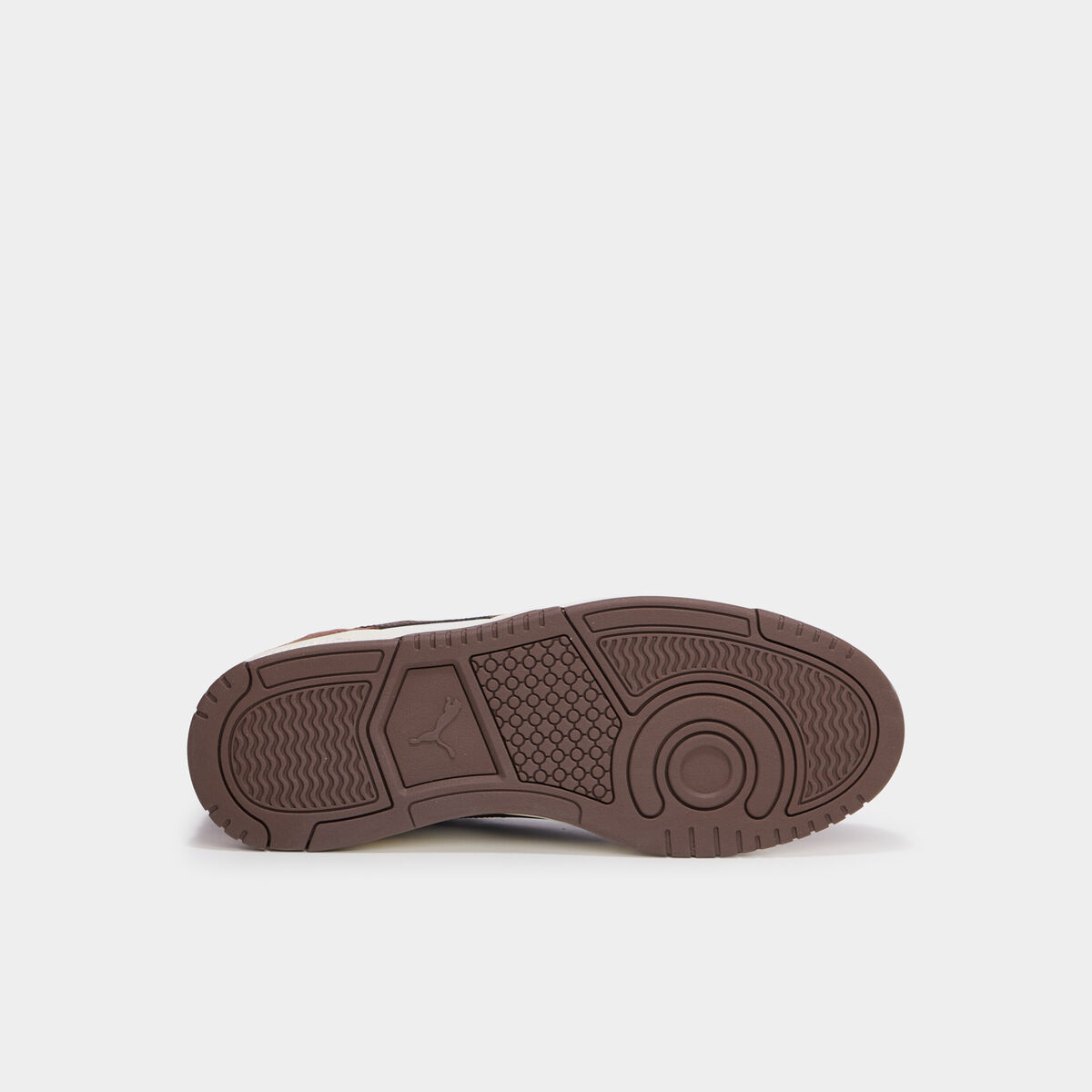 Baskets &agrave; lacets en cuir Puma marron homme