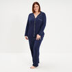 Ensemble pyjama fluide 2 pi&egrave;ces bleu marine femme grande taille
