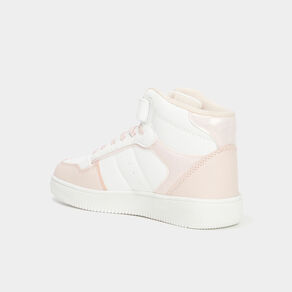 Baskets montantes à scratchs Iconic rose corail fille
