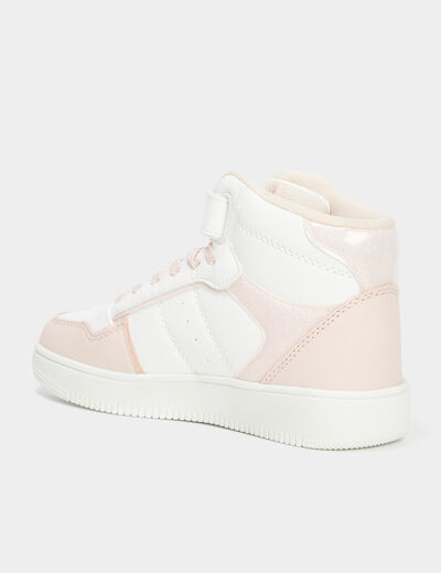 Baskets montantes à scratchs Iconic rose corail fille