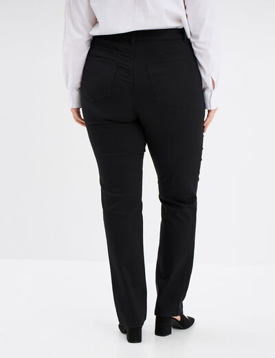 Pantalon straight taille haute Modavista noir femme grande taille