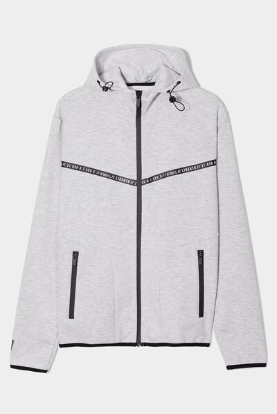 Gilet zippé à capuche Liberto gris homme