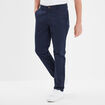 Pantalon chino droit stretch retroussé bleu marine homme