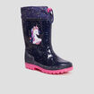 Bottes de pluie avec coulisse bleu marine fille