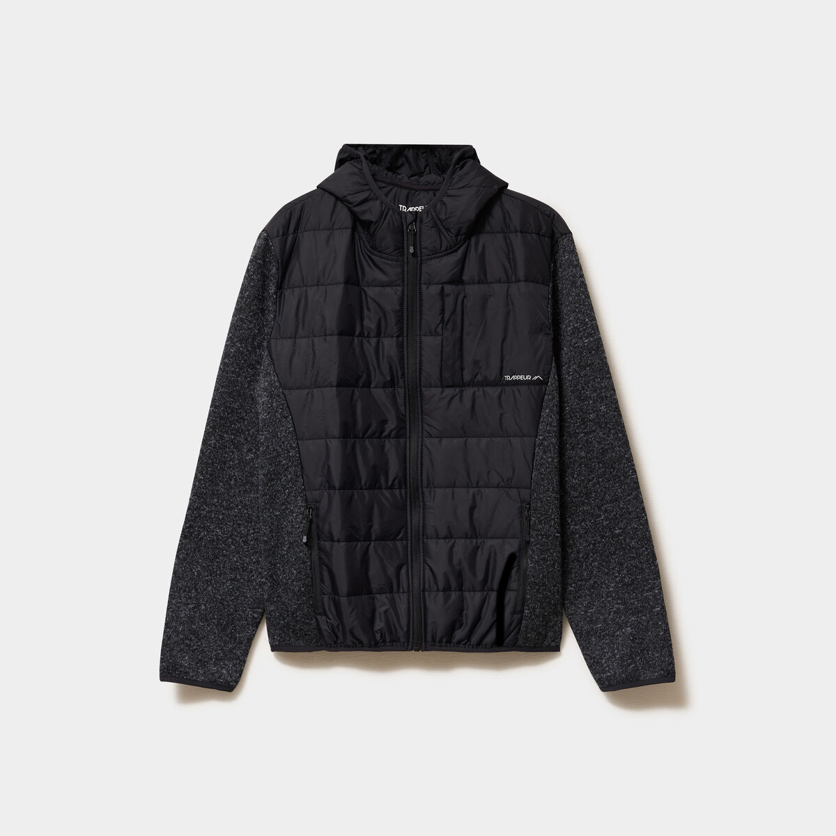 Gilet zipp&eacute; &agrave; capuche gris fonc&eacute; homme