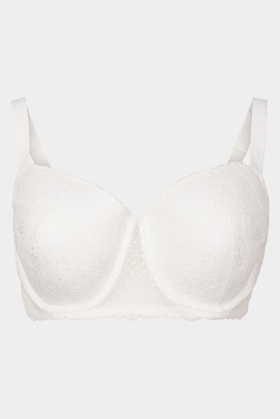 Soutien-gorge emboîtant à dentelle Izzie blanc femme grande taille