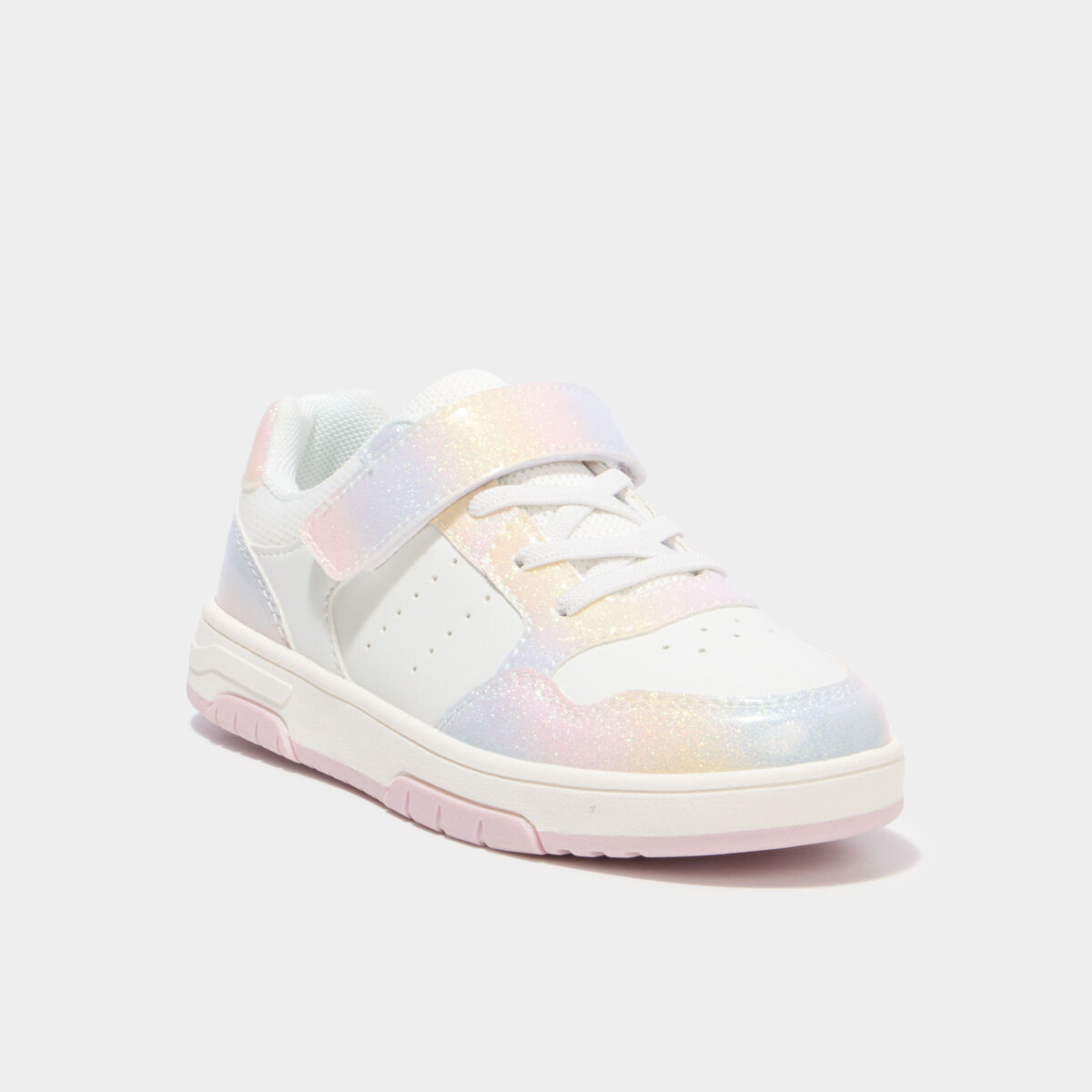 Tennis basses &agrave; scratchs bout renforc&eacute; multicolore fille