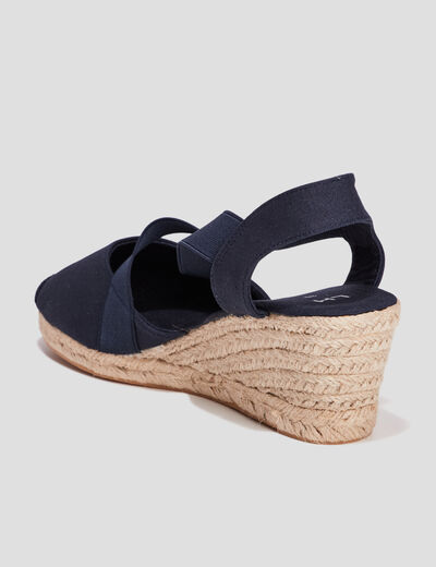 Sandales espadrilles compensées bleu femme