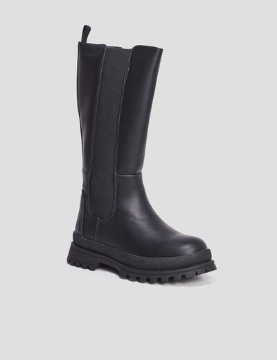 Bottes crantées noir fille