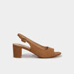 Sandales slingback su&eacute;dine bouts ouverts marron femme