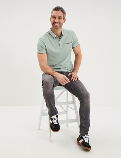 Polo manches courtes coupe droite vert pastel homme