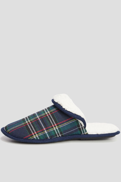 Chaussons mules avec revers multicolore homme