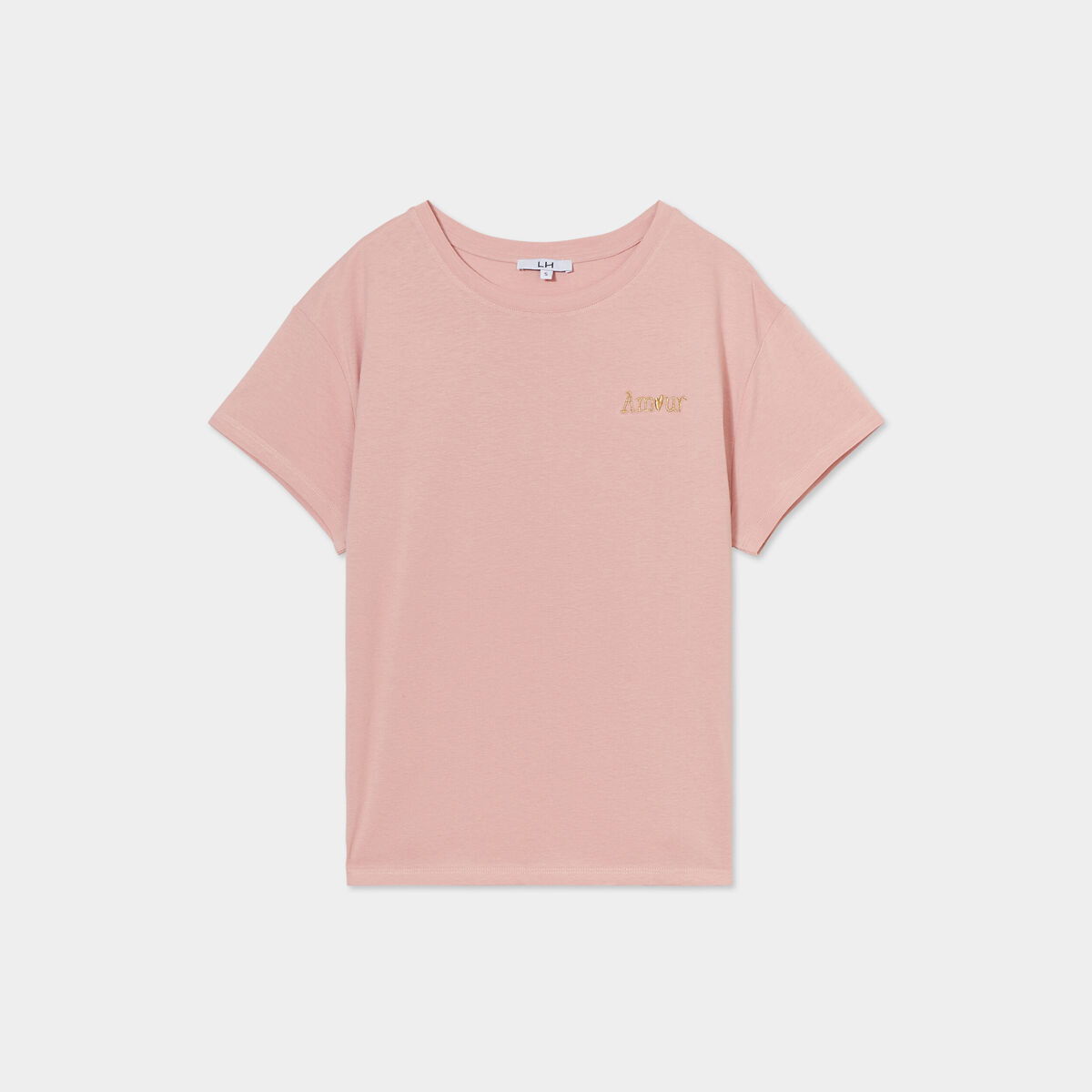 T-shirt manches courtes coton vieux rose femme
