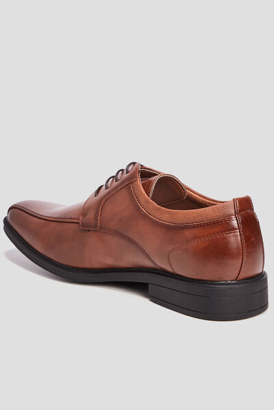 Derbies à lacets à bout carré marron homme