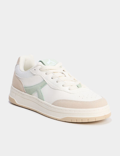 Baskets &agrave; lacets vert femme