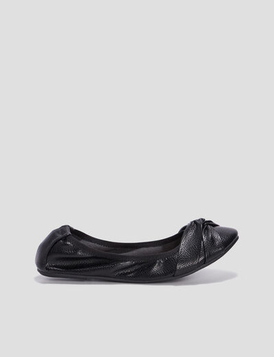 Ballerines détail effet noué noir femme