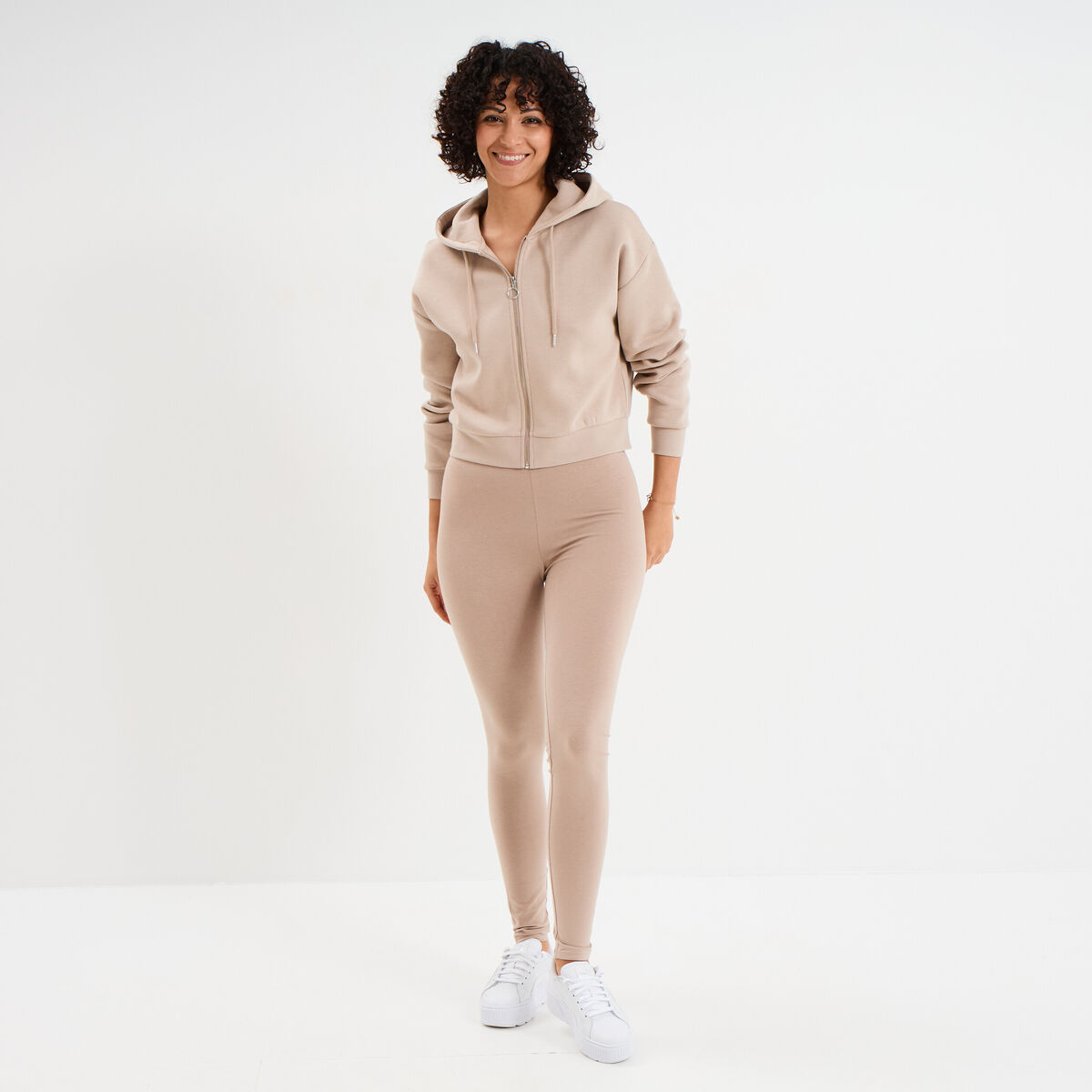 Legging taille haute sable femme