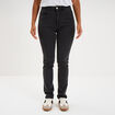 Jeans slim taille haute denim noir femme