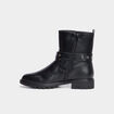 Bottines à semelle crantée talons plats noir femme
