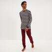 Ensemble pyjama pantalon t-shirt coton gris fonc&eacute; homme