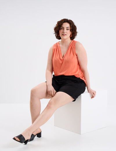 Débardeur sans manches rose corail femme grande taille