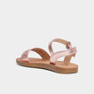 Sandales métallisées perforations rose fille