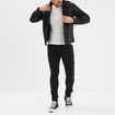 Veste biker &agrave; capuche amovible noir homme
