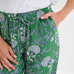 Pantalon lage taille élastiquée vert menthe femme