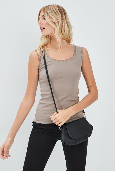 Sac besace noir femme