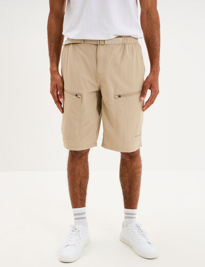 Short de randonn&eacute;e respirant beige homme