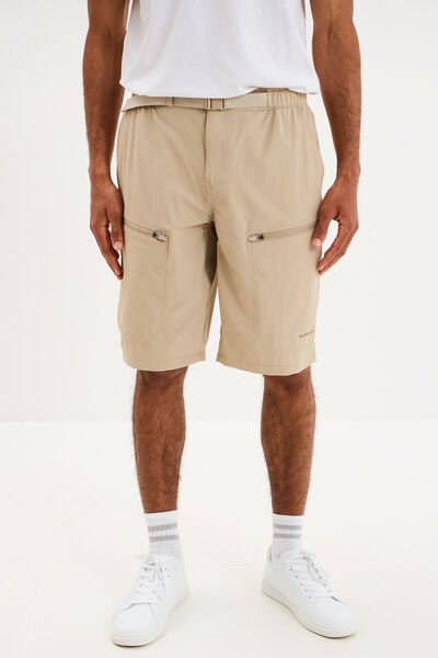 Short de randonn&eacute;e respirant beige homme