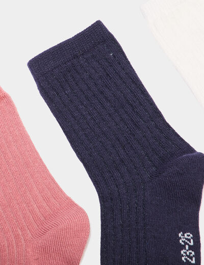 Lot 5 paires chaussettes côtelées multicolore bébé fille