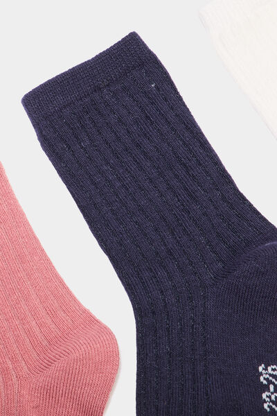 Lot 5 paires chaussettes c&ocirc;tel&eacute;es multicolore b&eacute;b&eacute; fille