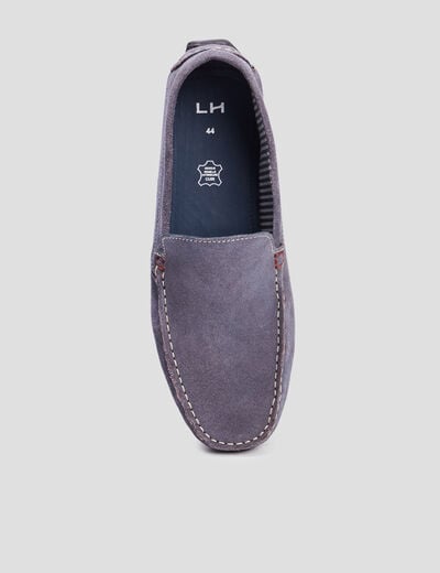 Mocassins en cuir bleu homme