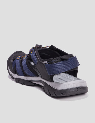Sandales à scratch et lacets élastiqués bleu marine homme