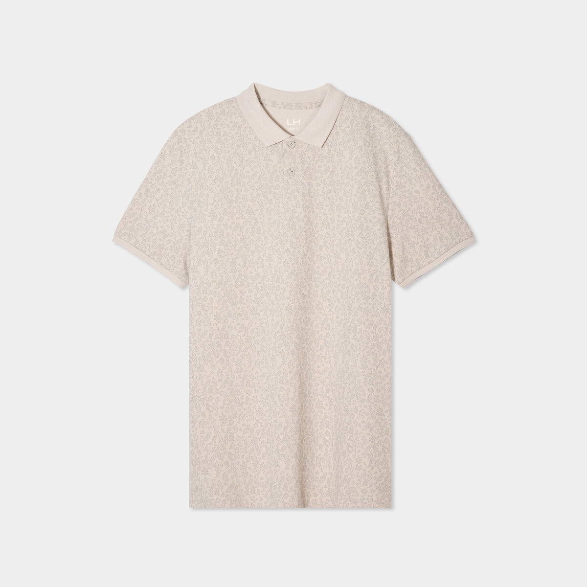 Polo droit manches courtes coton gris homme